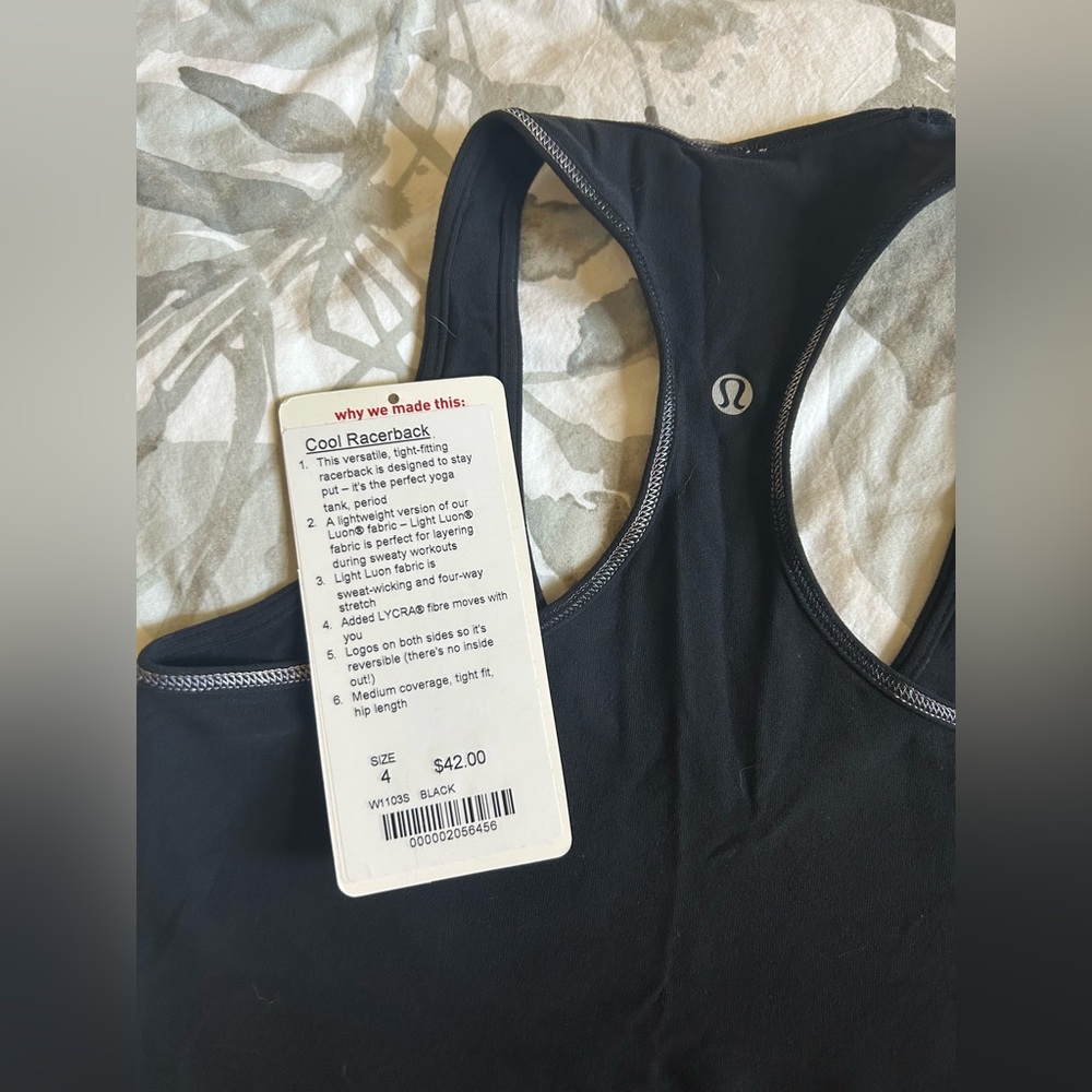 lululemon | cool racerback reversible - black or black w/ white ombré stitching - Picture 10 of 10
